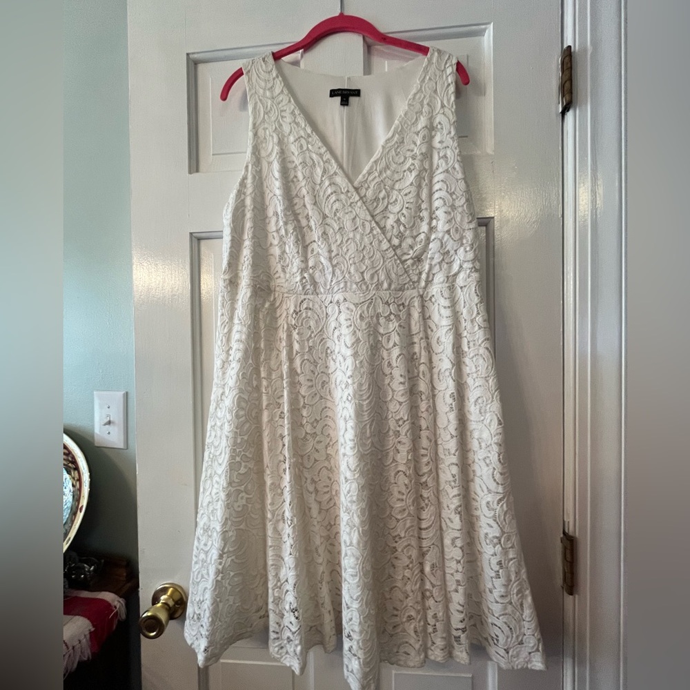 Lane Bryant Size 16 White Lace Dress